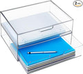 STORi STAX Plastic Stackable Organizer Drawers Clear | 12.5" Wide | Set by STORi