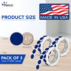 Perco Dark Blue 1-Inch Round Circle Dot Sticker Labels - Image 2