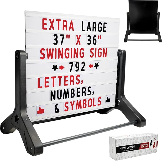 Excello Global Products Swinging Changable Message Sidewalk Sign: 37" x 36" Sign by ExcelloGlobalProducts