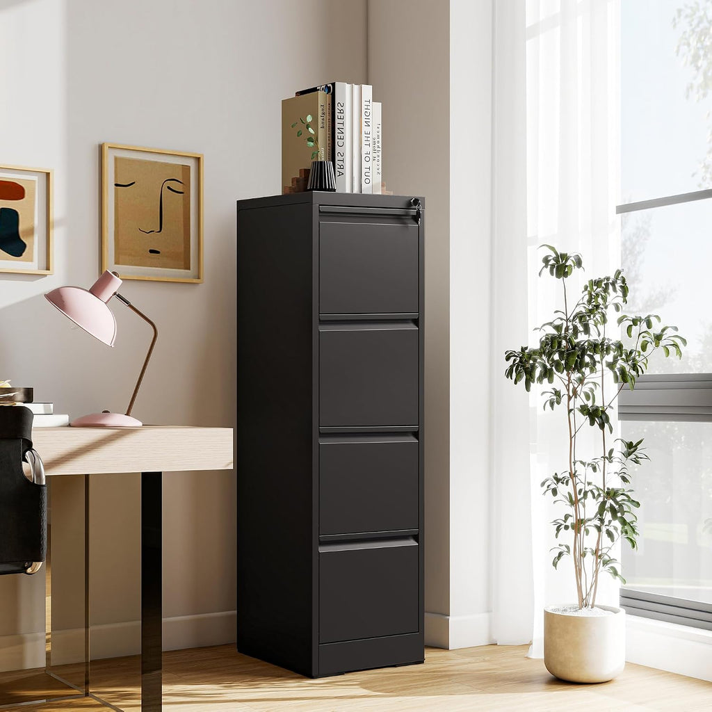 4 drawer file cabinet with lock,vertical filing storage, main product view