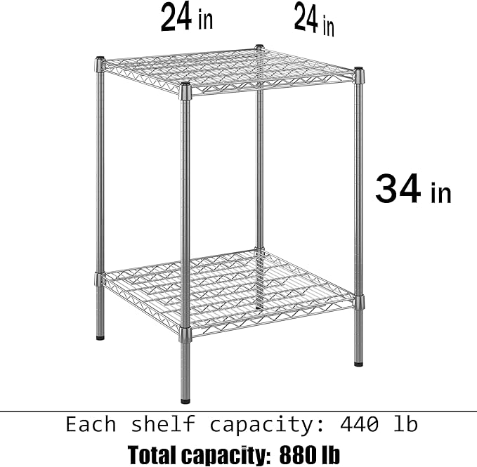 Regal Altair 24" Deep x 24" Wide x 34" Height Wire Shelving Kit | 2-Tier | NSF - Image 3