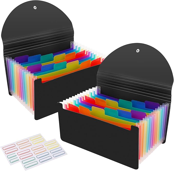 2 Pack 13 Pockets A6 Mini Coupon Organizer Wallet, Expandable Accordion File by CASAON