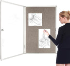 BIBOC Enclosed Felt Bulletin Board 36x24 inch Lockable Cork Noticeboard Display - Image 6