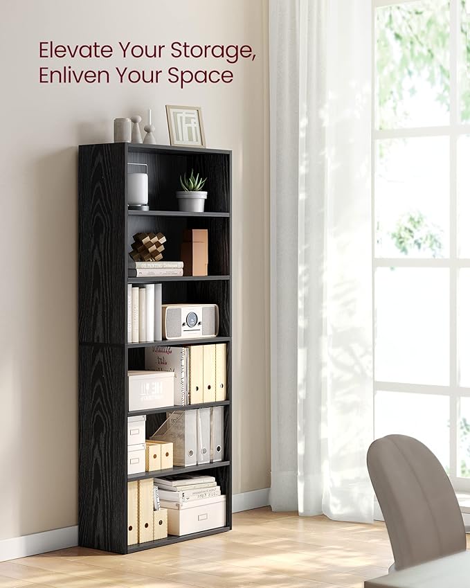 VASAGLE Set of 2 Bookshelves, 23.6 Inches Wide, 6-Tier Open Bookcases - Image 4