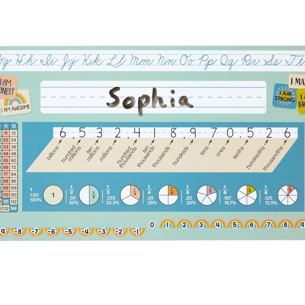 Really Good Stuff Boho Self-Adhesive Vinyl Desktop Helpers, Set of 24