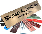 Engraved Name Plates for Door Sign Personalized Brushed Copper Pattern Plastic by LHS+My+Business