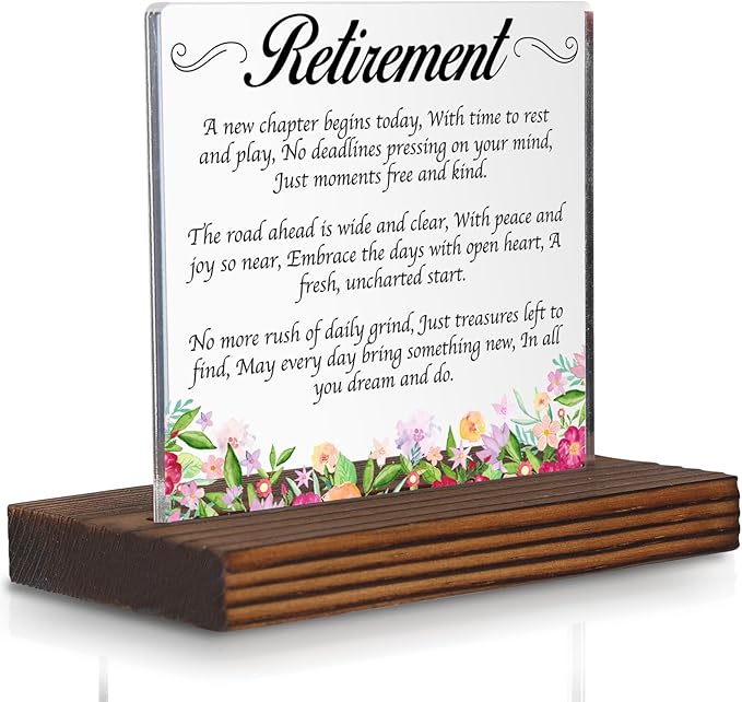 Retirement Acrylic Desk Sign by Pariveca