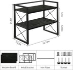 YINMIT Desktop Shelf Organizer, 2 Tier Office Shelves, Wood Desk Organizer - Image 3