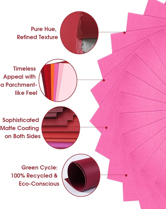 70 Sheets Red Tones Cardstock & Reds Construction Paper, Heavyweight - Image 3