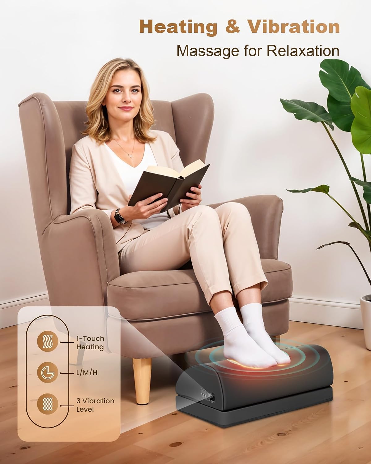 Beleduc Heated Foot Rest Under Desk at Work,Ergonomic Under Desk Foot Stool