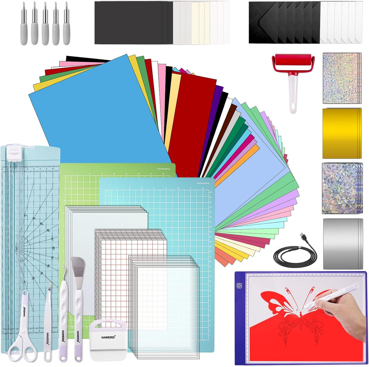 Starter Kit for Cricut Joy Xtra,116Pcs Accessories Bundle and Supplies for Cu...
