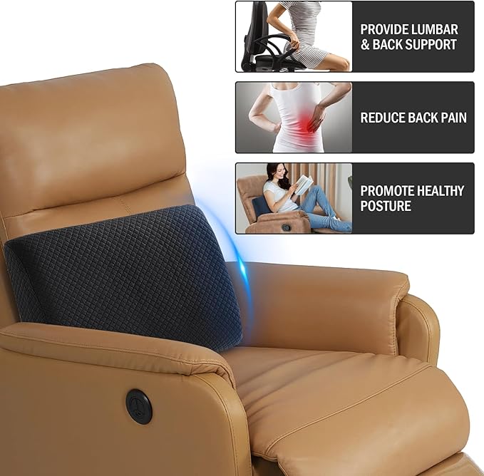 HOMBYS Lumbar Support Pillow for Recliner Chair, Memory Foam Back Support - Image 4