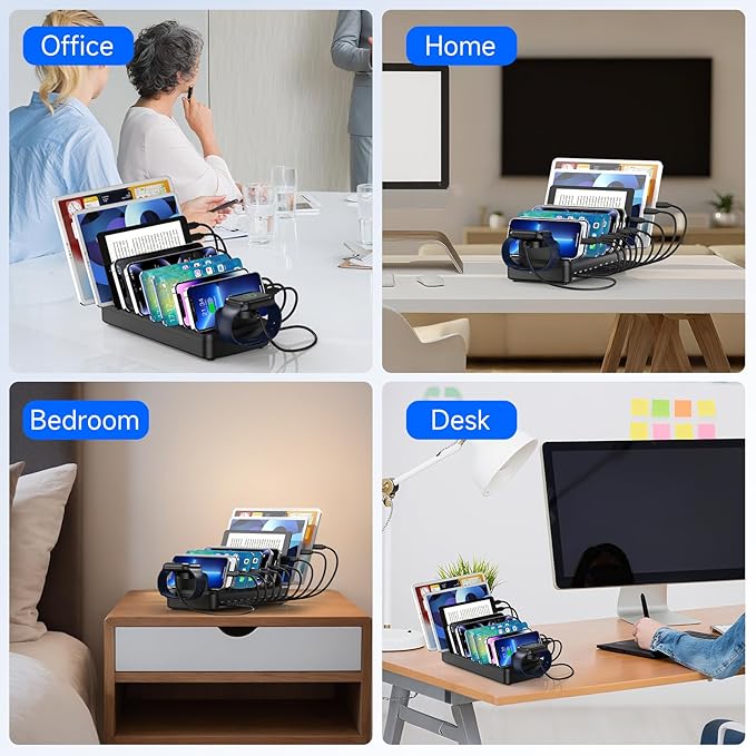 285W Charging Station for Multiple Devices, 10 Ports Fast Multi-Device Charger - Image 7