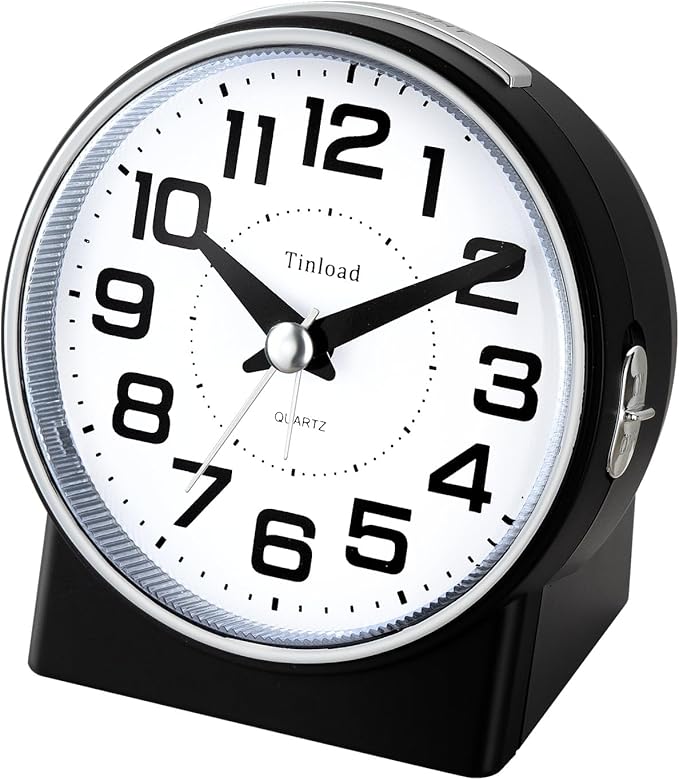 Tinload 4.3" No Ticking Analog Alarm Clock, Silent Readable - Image 2