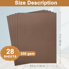 Silunkia 28 Sheets Coffee Color Cardstock 8.5 x 11 Craft Paper, 250gsm/92lb - Image 2