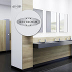 Restroom Sign Sticker for Business & Home, Self-Adhesive Brushed Silver Elegant - Image 6