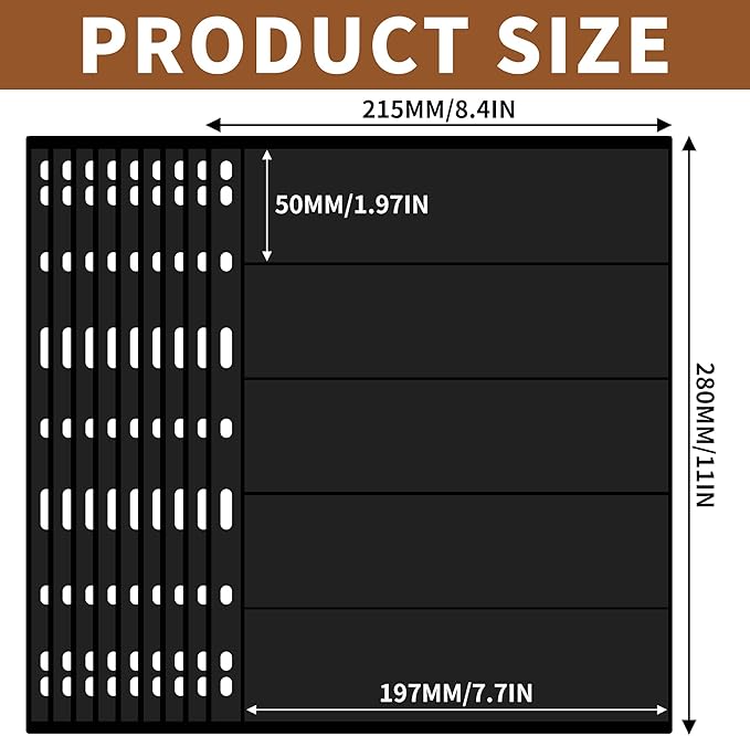 10 Sheets 20 Pages Postage Stamp Album Pages, 5 Pockets 7.7X 1.97in Stamp - Image 2