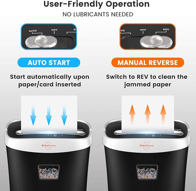 VidaTeco Paper Shredder for Home Office Heavy Duty - Image 6
