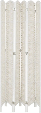 HOMCOM Room Divider, 6 Panel Folding Privacy Screen, 6FT Tall Portable Wicker - Image 8