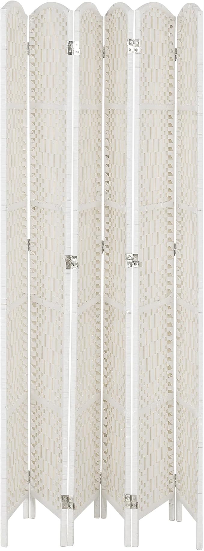 HOMCOM Room Divider, 6 Panel Folding Privacy Screen, 6FT Tall Portable Wicker - Image 8