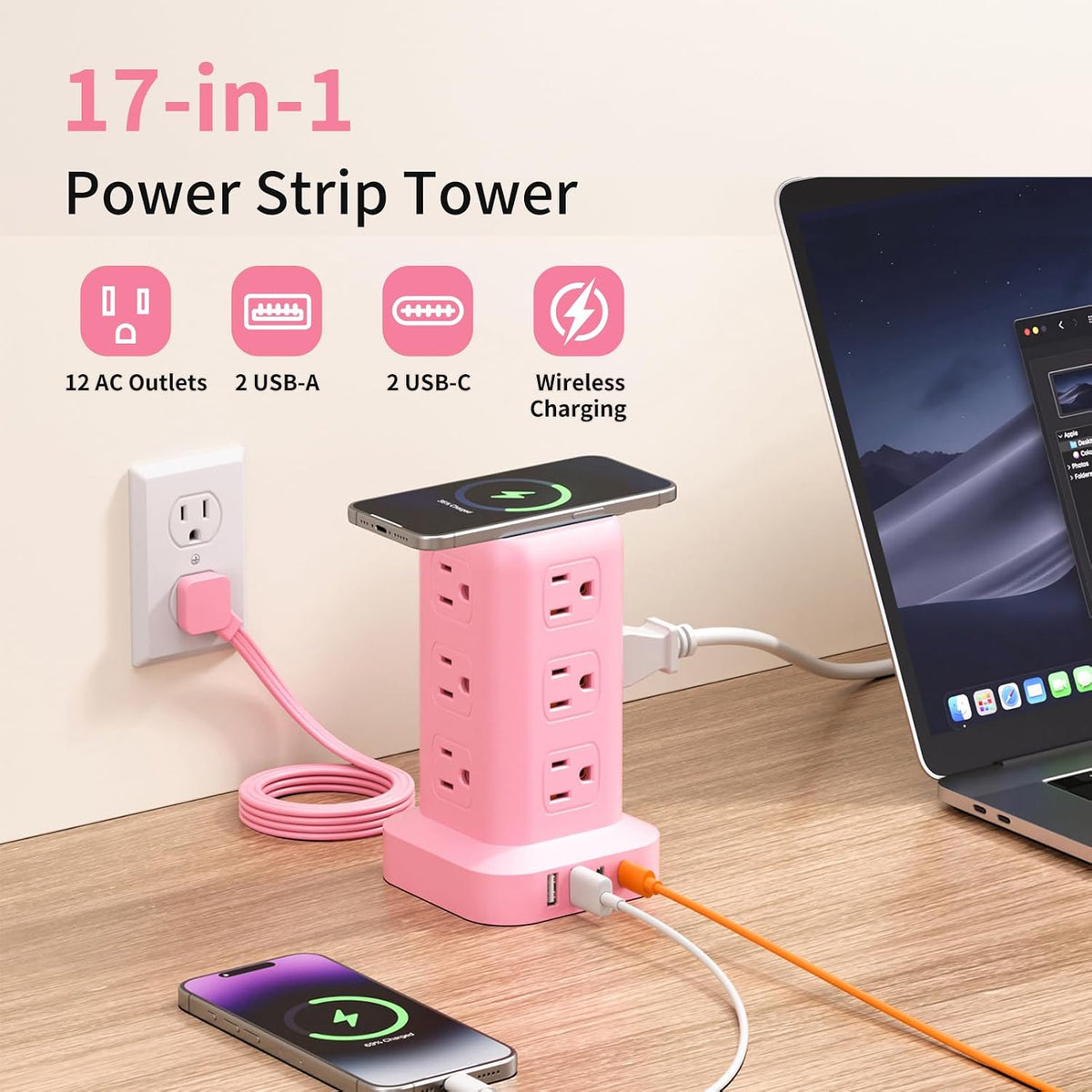 Extension Cord with Multiple Outlets, SMALLRT Outlet Extender with 12 AC Outl...