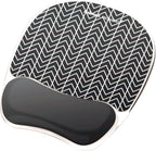 Fellowes Photo Gel Mouse Pad Wrist Rest with MICROBAN - Black Chevron (9549901) (Pack of 4)