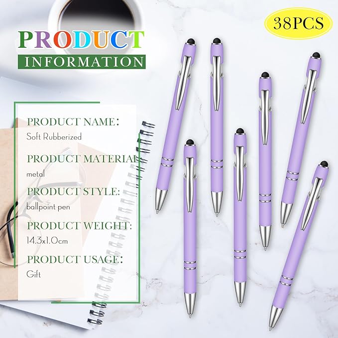 Zonon 38 Pieces Rubberized Ballpoint Pen - Image 2