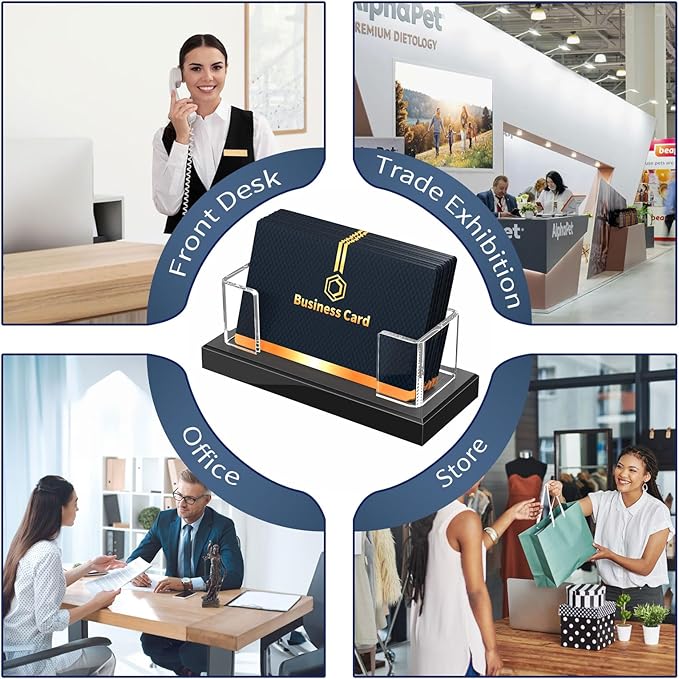 NIUBEE Acrylic Business Card Holder: Clear Plastic Business Cards Display Stand - Image 5
