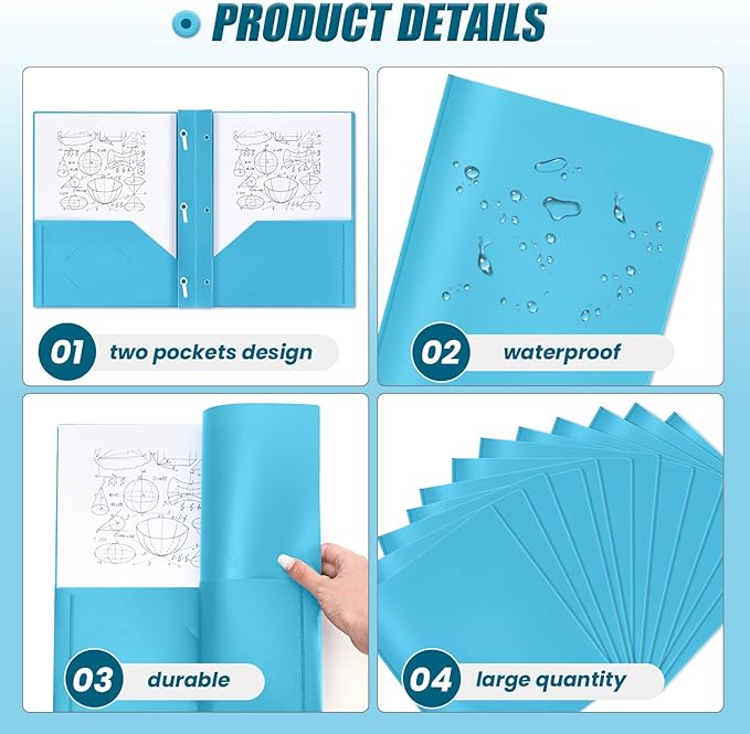 Lincia 100 Pcs Plastic Folders - Image 3