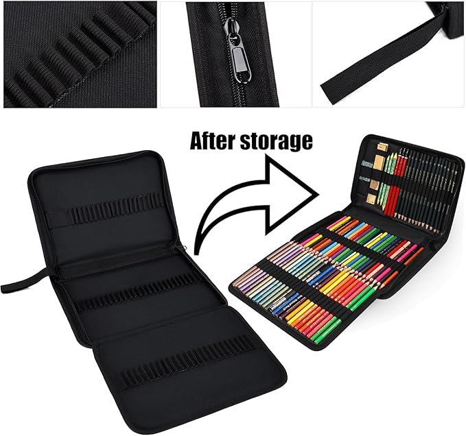 Pencil Case For Colored Pencils, 72 Slots Pencil Holder Large Capacity Colored - Image 5