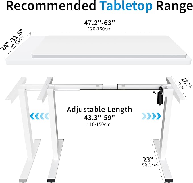BIZUM Electric Standing Desk Frame, Height Adjustable Sit Stand Desk Base - Image 3