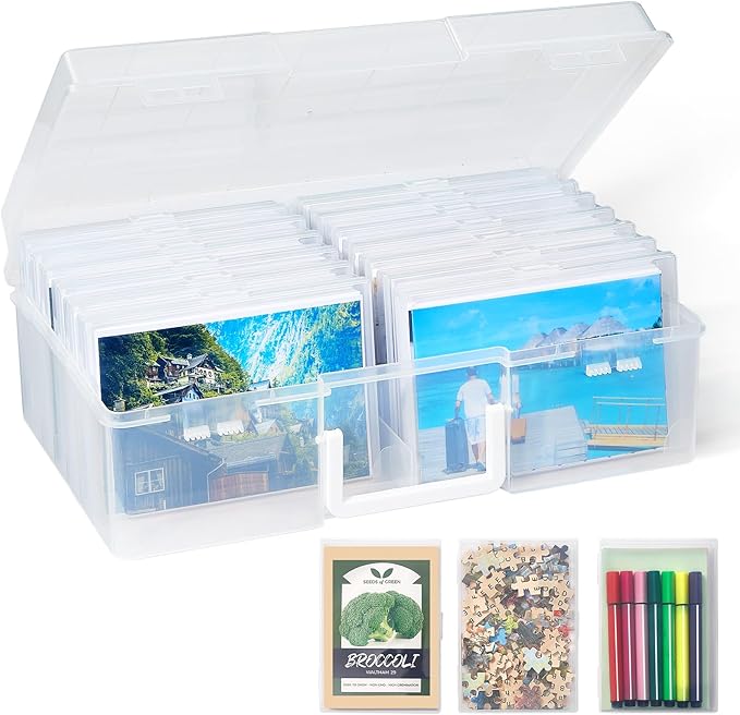 Lifewit 4x6 Photo Storage Box, Plastic Craft Storage Box by Lifewit
