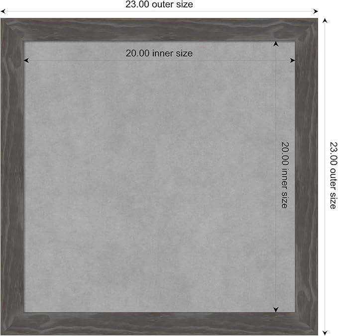 Amanti Art Grey Framed Magnetic Board 23x23 Medium Vision Board - Image 3
