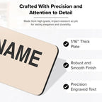 Name Tag, Magnetic Almond Black Name Tags, Personalized Name Tags, 1x3 Inches - Image 3