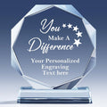 Personalized Crystal Trophy Award - Custom Plaque w/Engraved Text Logo - Employee Appreciation Gifts, Farewell Retirement Gifts - Custom Trophy and Employee Recognition Awards