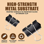 Binder Clips, Kalerr Black Binder Clip Medium, 1.25 Inches Office Clip - Image 4