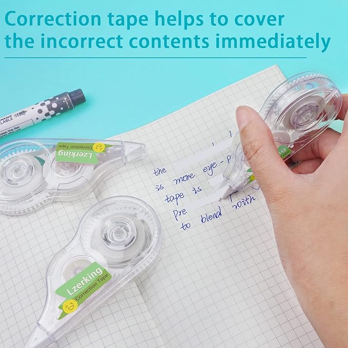 Lzerking Correct Correction Tape, Transparent Dispenser Shows How Much Tape is - Image 6