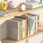 4 Pcs Acrylic Bookends, Clear Book Ends for Heavy Books | Bookend Holders for Shelves, Arch Book Stopper to Hold Books, Decorative Bookends for School, Library, Home, Office