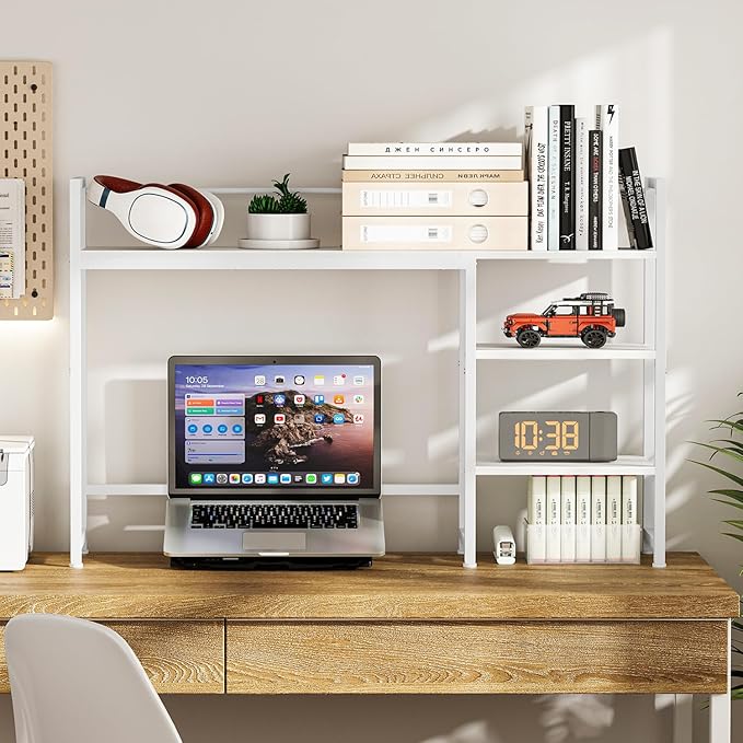 Snughome Desk Shelf, 44.9" Large Desktop Organizer Shelf, Desk Hutch - Image 4