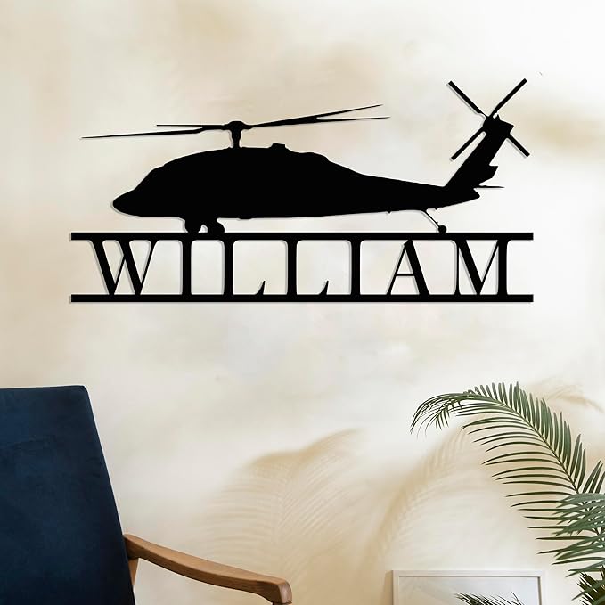 Personalized Metal Airplane Wall Art, Airplane Name Sign, Customized Pilot Name - Image 7