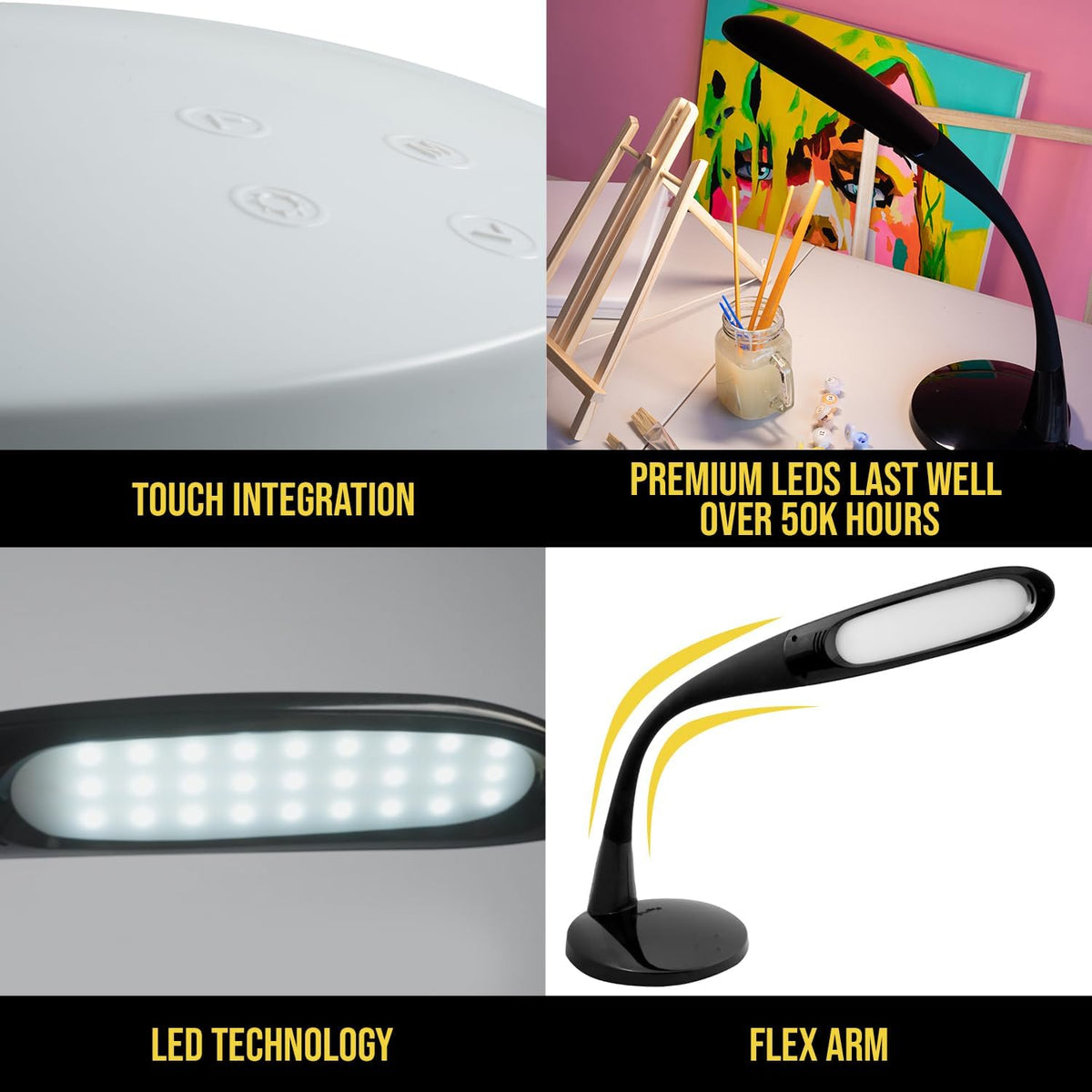 Two Task Lamp, 12W Adjustable Desk Lamp, Dimmable LED Light with Custom Color...