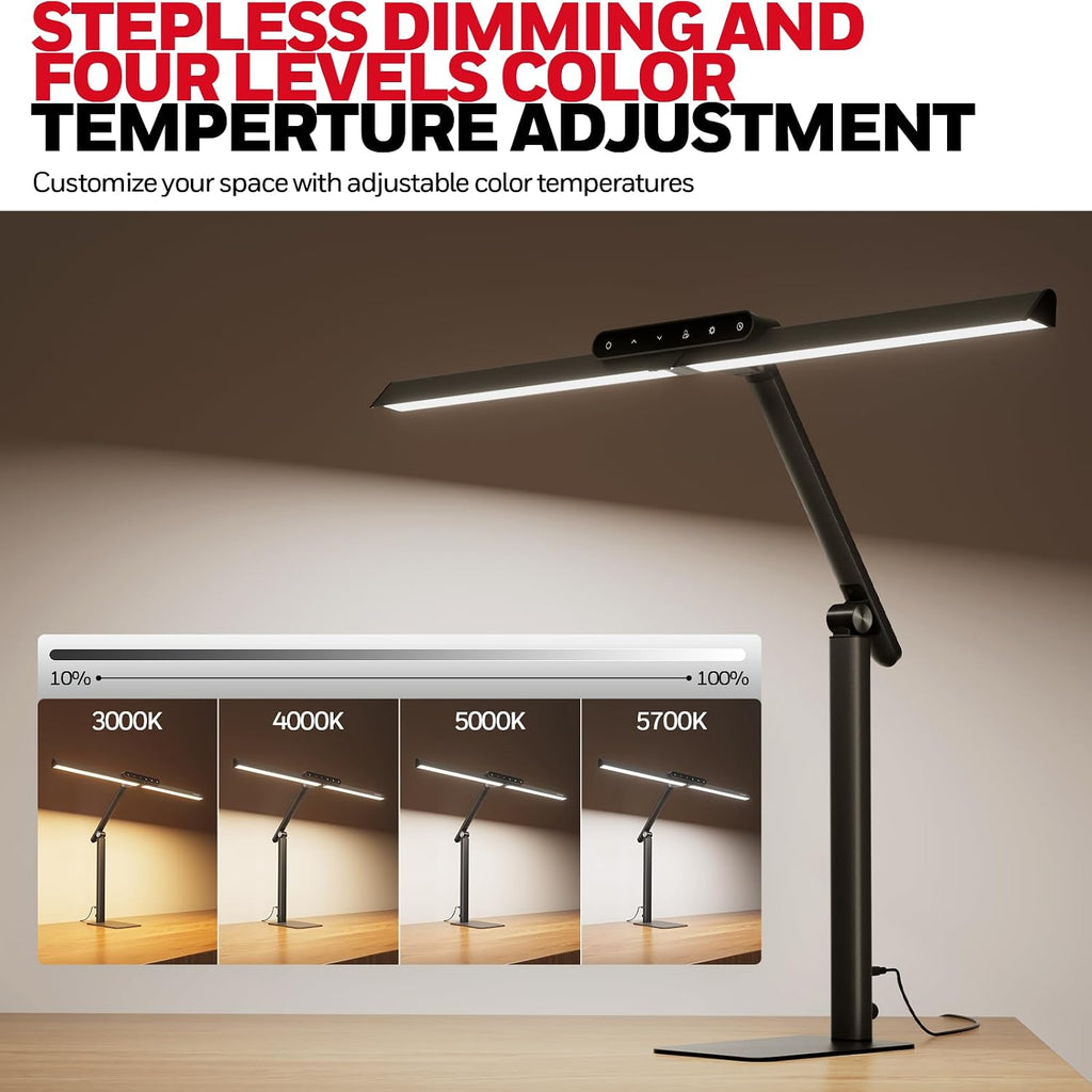 honeywell hj1bk eye-caring 1200lm led architect desk lamp, close-up detail