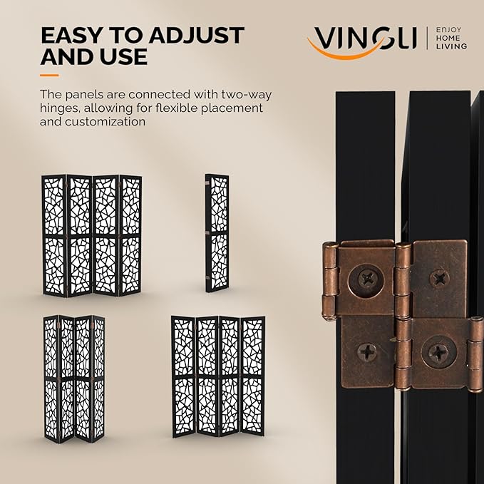 VINGLI 70'' H Room Divider, Non-Woven Fabric Privacy Screen, Indoor Partition - Image 6