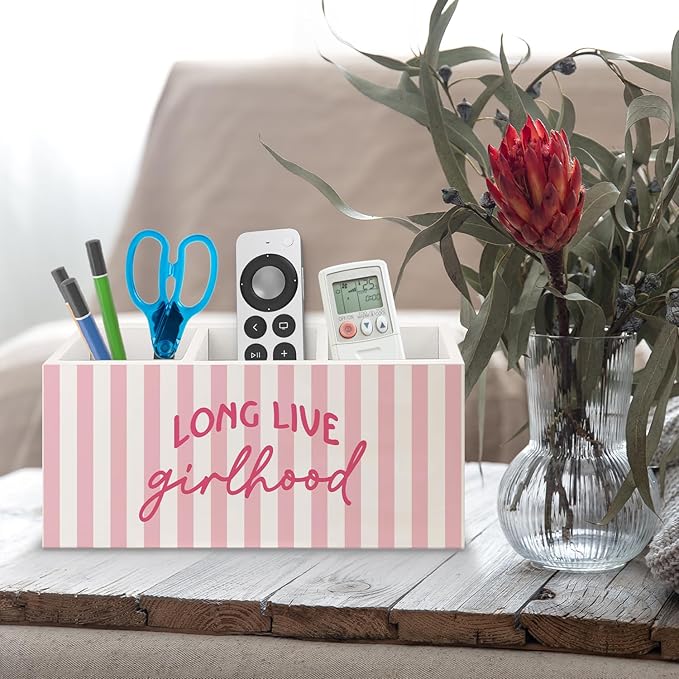 URLLUAE Pink Preppy Long Live Girlhood Wooden Pen Pencil Holder - Image 5
