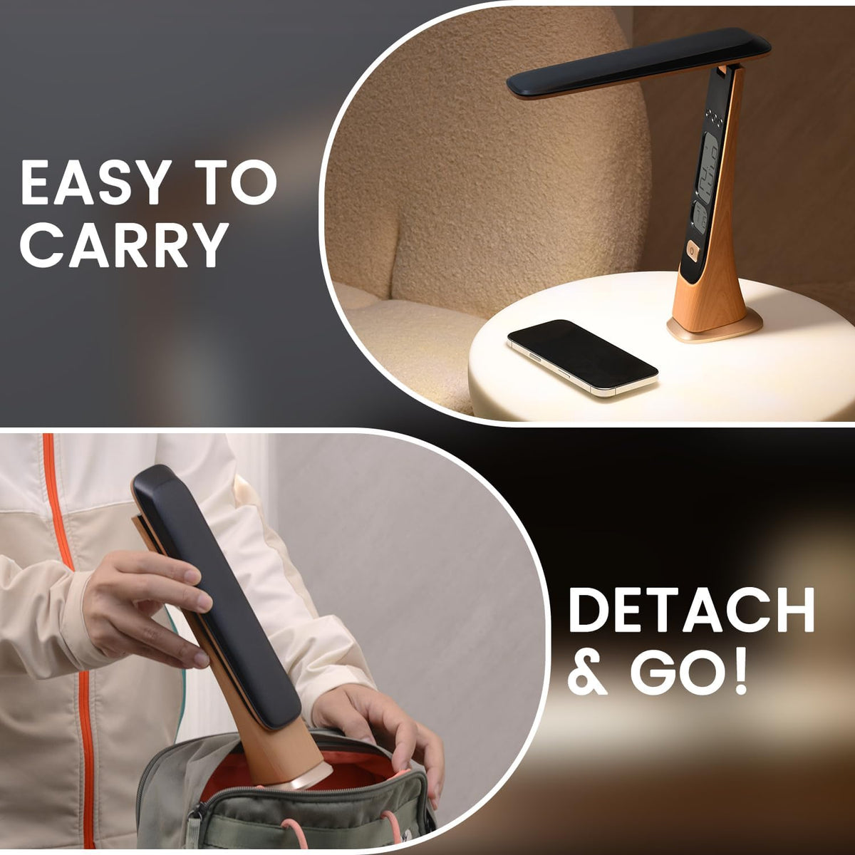 WILIT Rechargeable Lamps Cordless Table Lamp, Foldable Portable Desk Lamp - L...