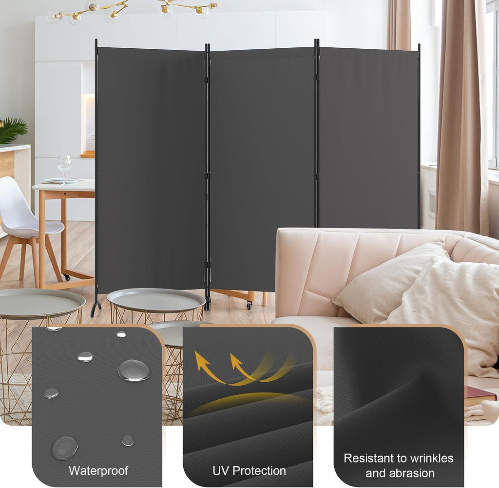 3 panel room divider 6 ft folding screen, package contents
