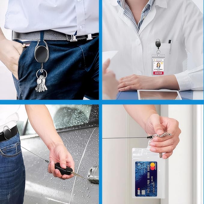 SOVYOULIVE 5 Pack Heavy-Duty Retractable Badge Holders - Image 5