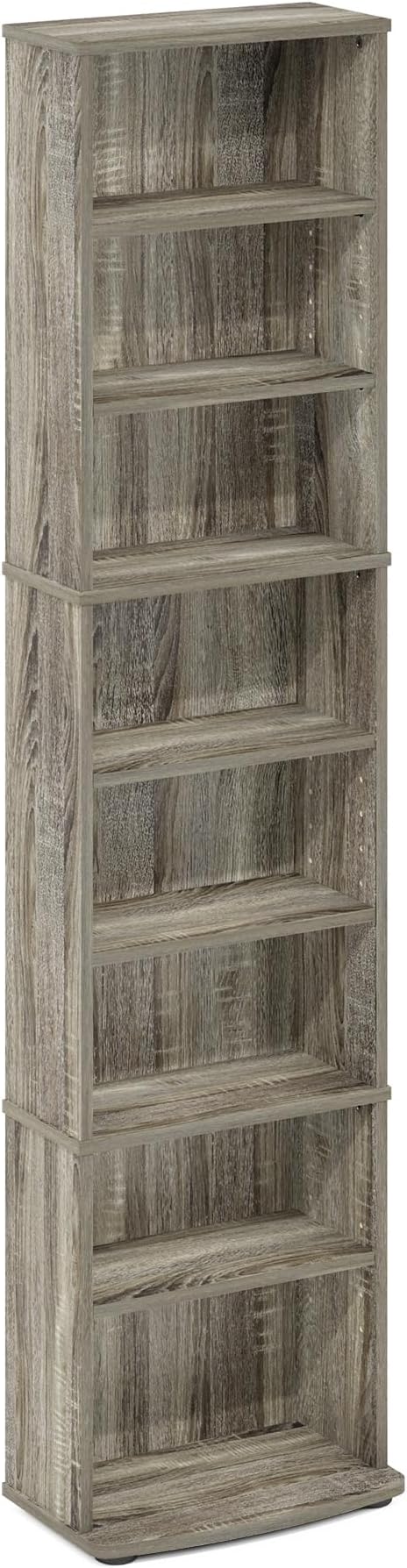 Furinno Jaya DVD Shelf, 8-Tier Tall Narrow CD Rack, Media Shelf - Image 5