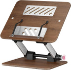 Upgraded Book Stand, Convenient Button Adjustable Book Holder Hands Free, 180° Flexible Lift, Expansion Bracket, Cookbook Stand with Elastic Page Clip, Display Stand for Recipes, Tablets and Laptops