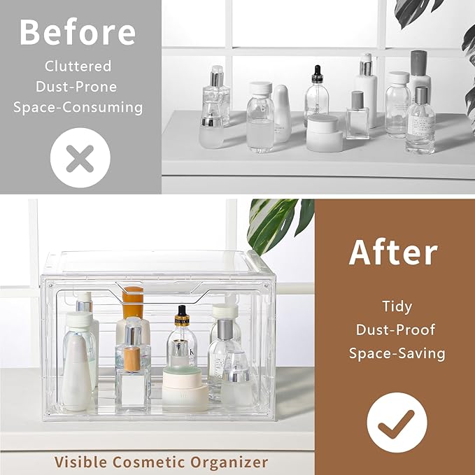 Freebat Closet Organizers and Storage, Acrylic Clear Plastic Storage Bins - Image 5